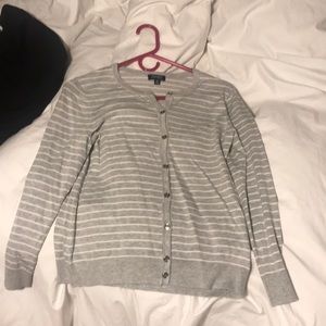 Grey and White stripe Sweater